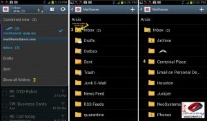 How To View Email Inbox folders on Gallaxy S3 Android 4