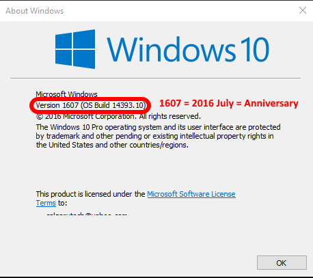 Windows Vista Version Build Number