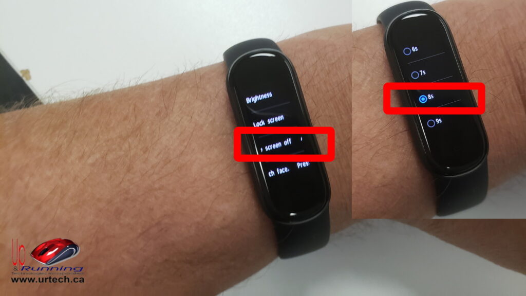 AmazFit Band 5 - Screen Time Out auto screen off
