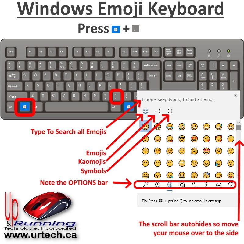 beskydning Trickle Planet SOLVED: How To Start & Use the Windows Emoji Icon Keyboard | Up & Running  Technologies, Tech How To's