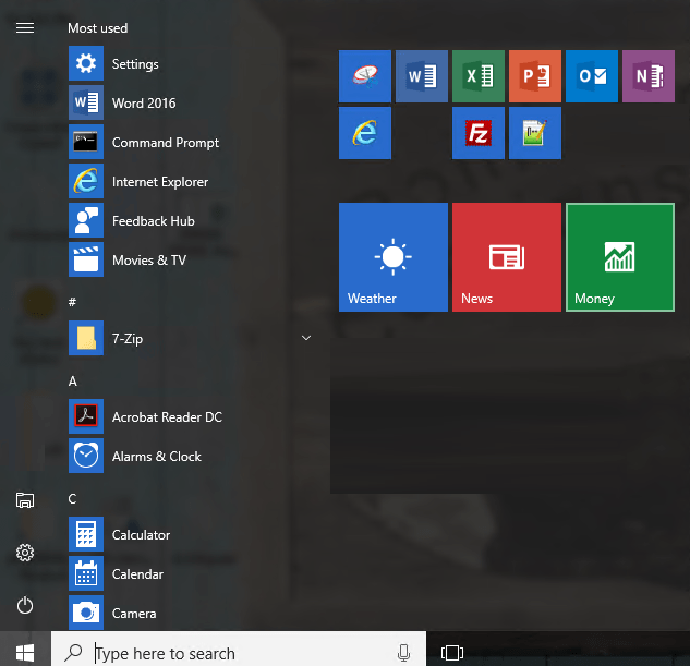 change icons windows 10 start menu