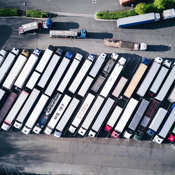 trucks-diagonal-parking-lot