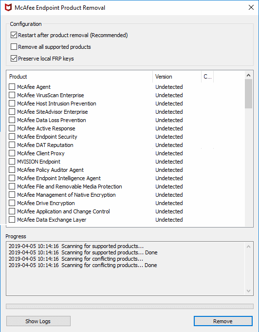 ¿Cómo desinstalo manualmente el cifrado de disco McAfee?