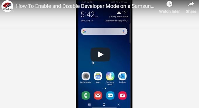 Android Developer Mode Video