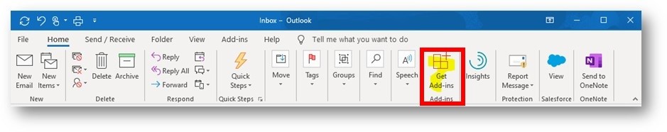 disable GET ADD-INS button in Outlook