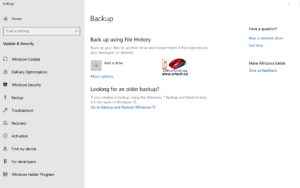 Windows 10 Backup File History