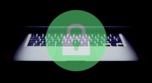 cybersecurity - folded laptop lock