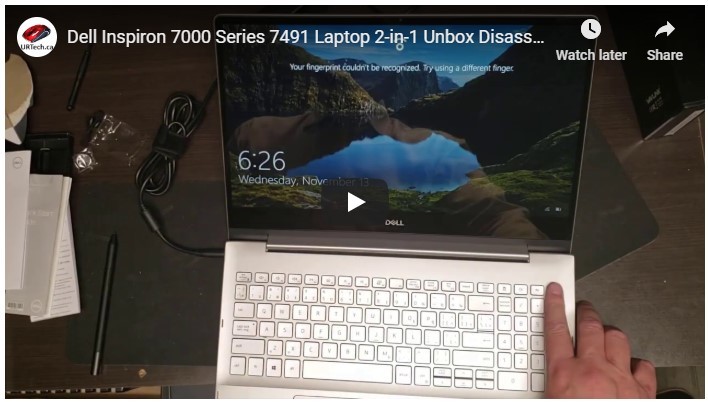 Dell Inspiron 7000 Series 7491 Laptop 2-in-1 Unbox Disassemble Review & Benchmark