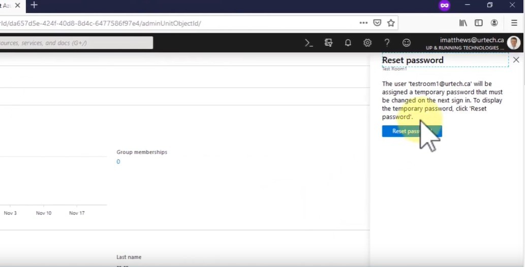 set a password in office365 exchange resource account like a room