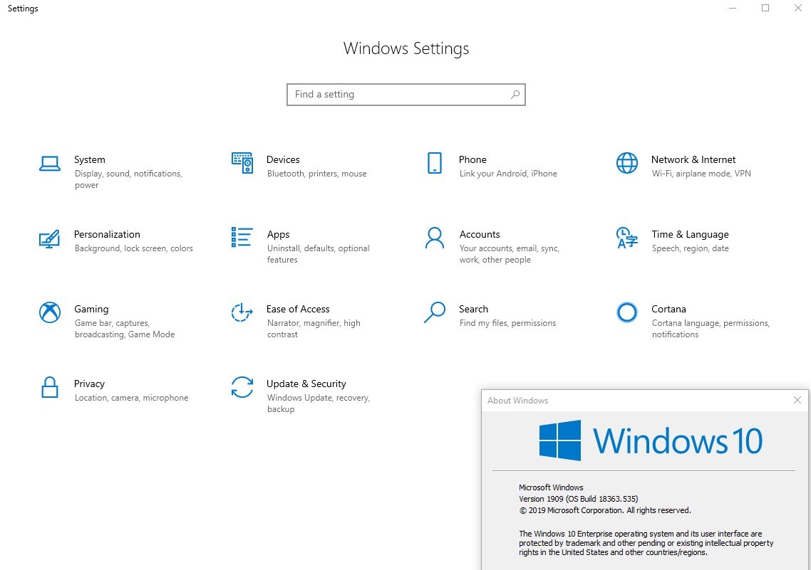 Windows 10 SETTINGS app