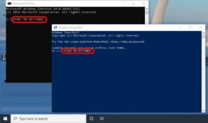 command line to start windows 10 settings from cmd or powershell
