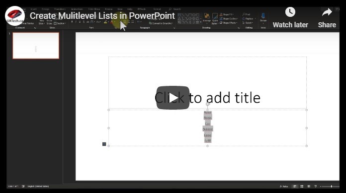 multilevel list bullets in powerpoint