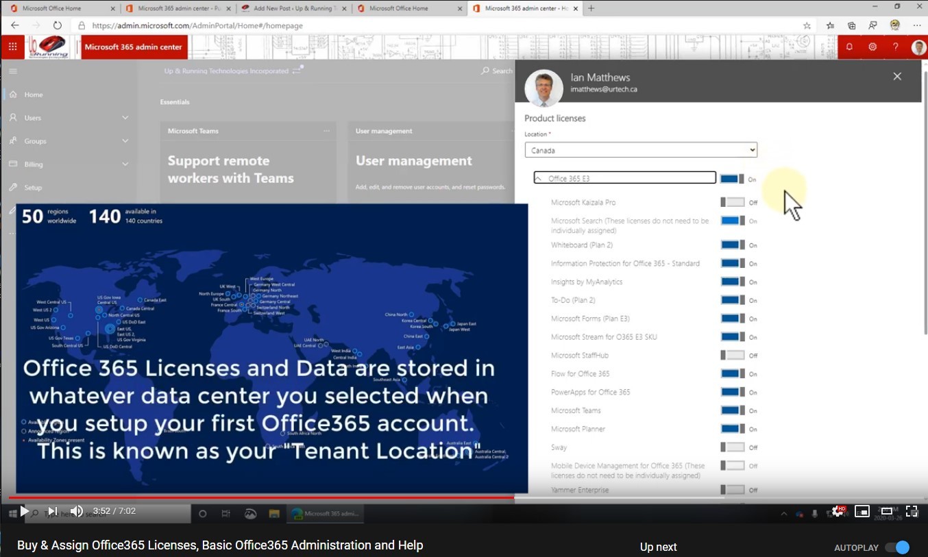 office365 administration datacenters support from ms