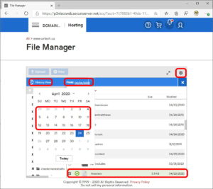 GoDaddy File Manager to Restore Files