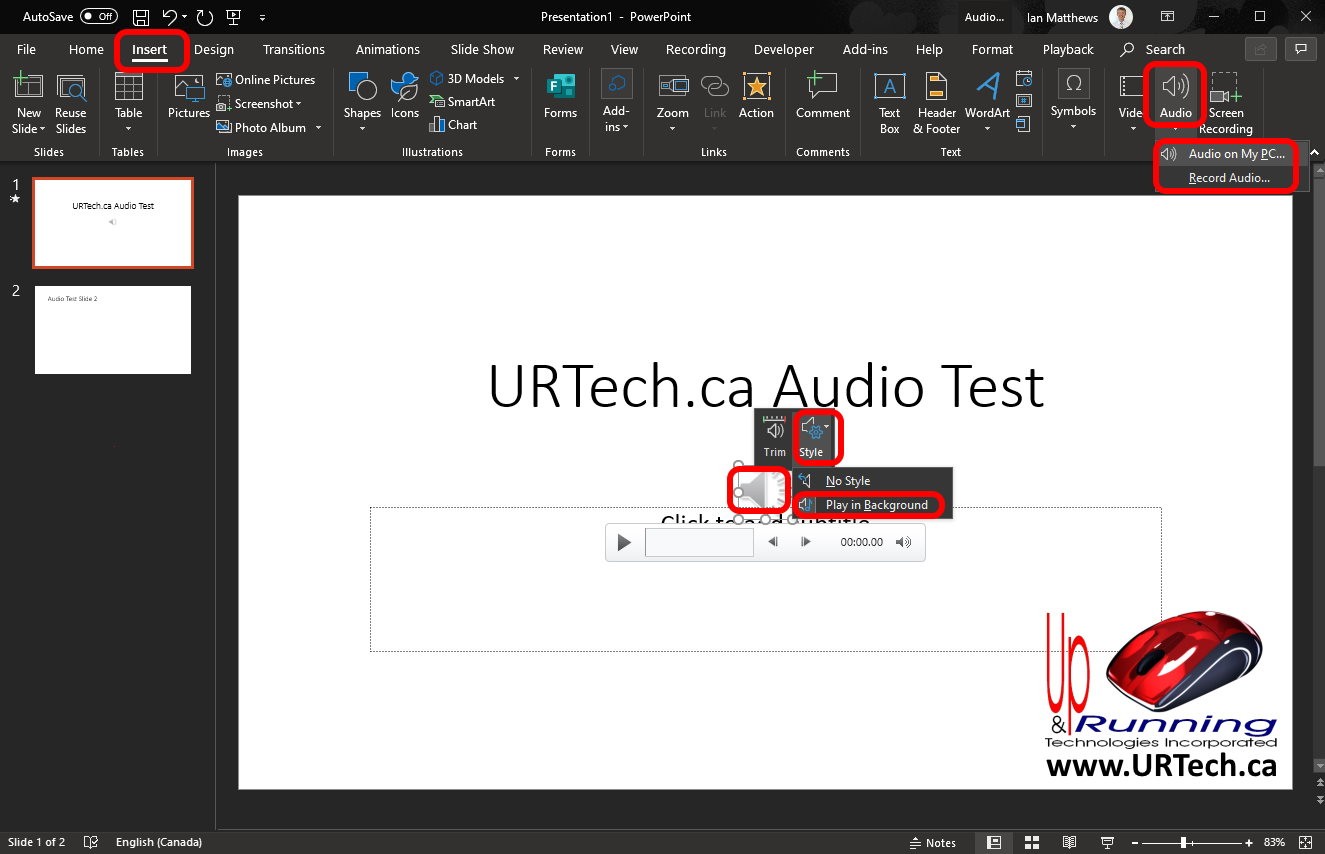 How To Set Audio To Play Through Multiple Slides in PowerPoint 365