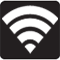 Horizontal Curves expanding upwards icon with different background color - WiFi is active
