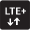 LTE Plus with up and down arrows under it icon - LTE plus data network is in use