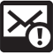 Mail envelope with circle and exclamation mark icon - Text MMS message failed to send