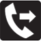 Phone handset on angle with right arrow icon - Call Forwarding is active