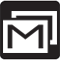 Square with M inside and second icon behind - Gmail has received more than one email