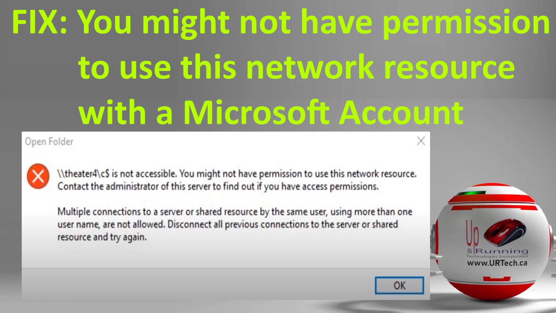 you might not have permission to use this network resource microsoft account