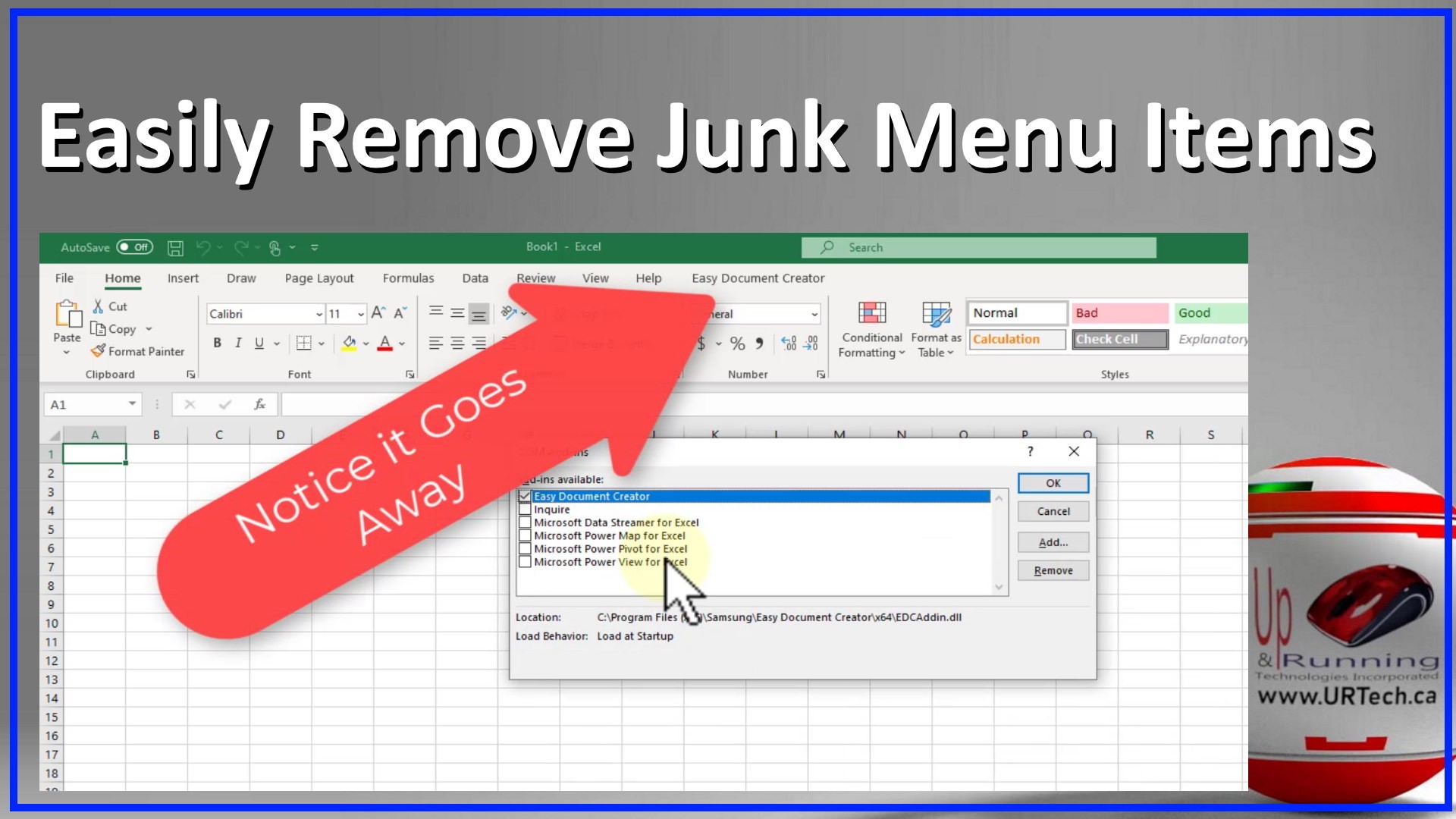 easily remove junk menu items from Word Excel PowerPoint MS Office
