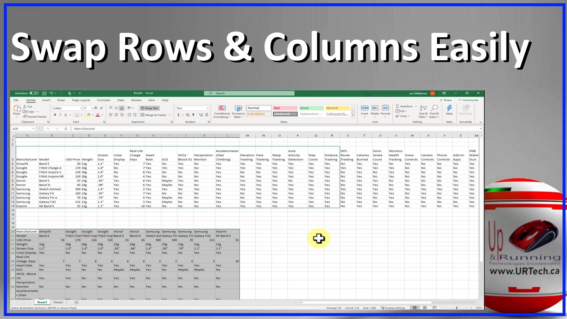 SOLVED: VIDEO: Easily Swap Rows & Columns in Excel