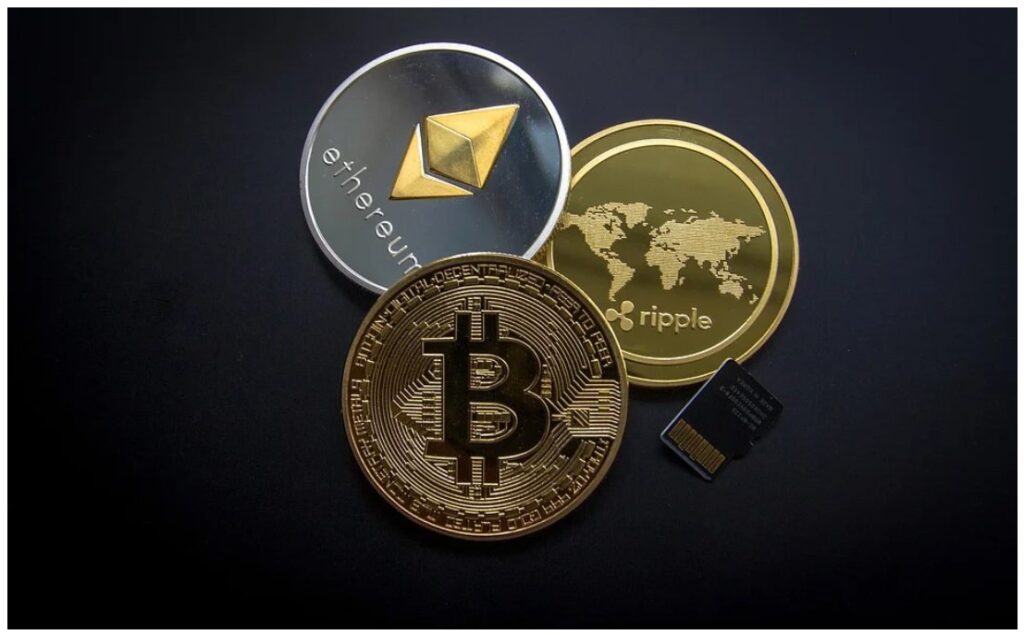bitcoin ethereum ripple coins SD card