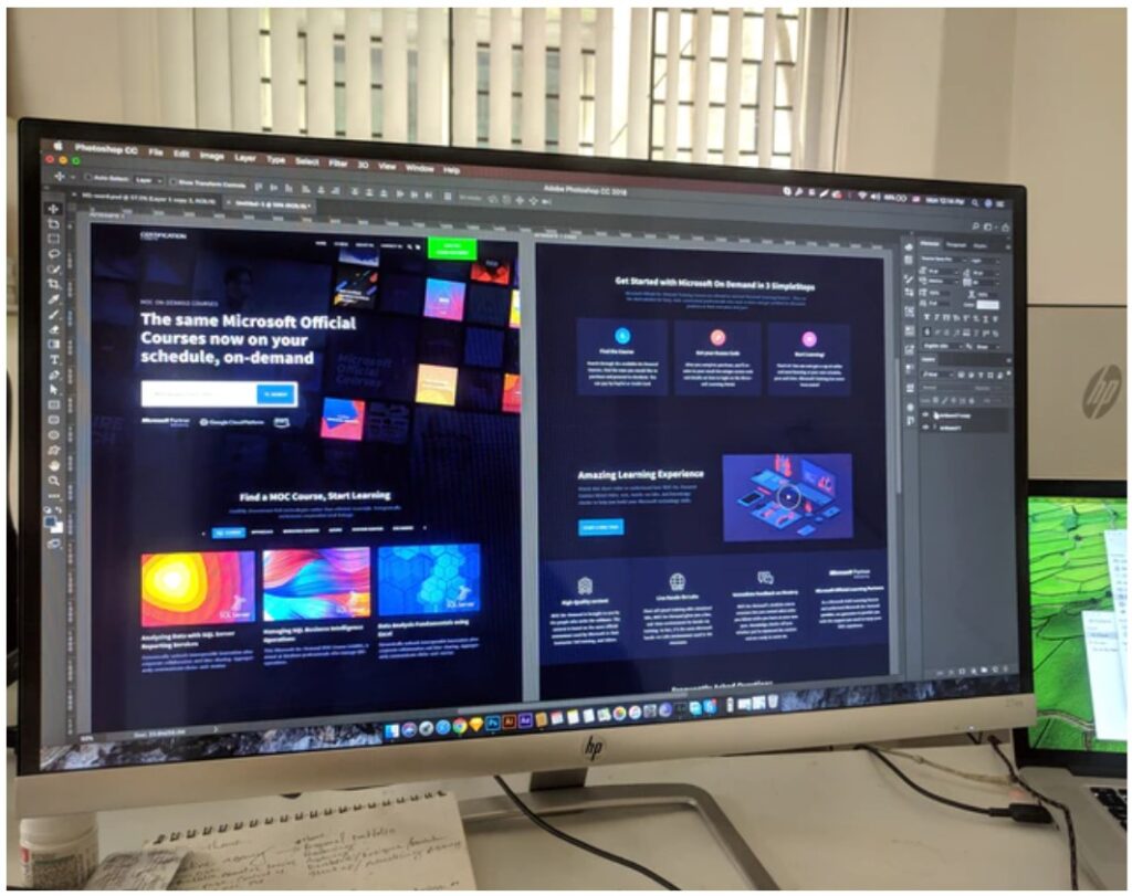 photoshop on widescreen monitor