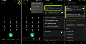how to disable blocked numbers - calls going directly to voicemail - samsung
