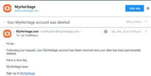 myheritage data deletion