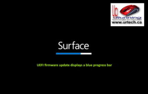 microsoft surface - blue bar under surface means UEFI firmware update displays a blue progress bar