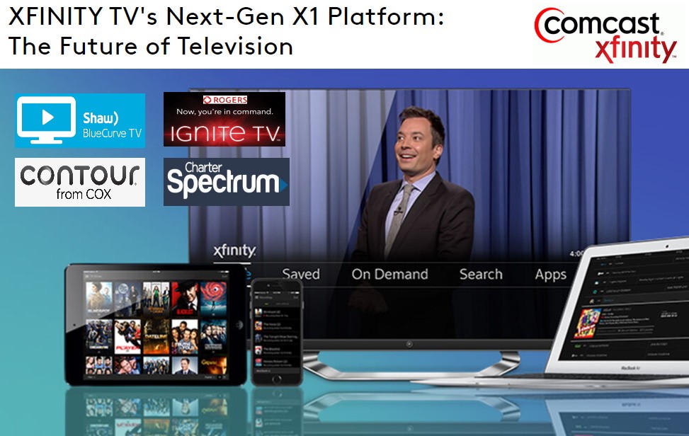 comcast x1 plaform xfinity tv - shaw bluecurve tv - cox contour tv - rogers ignite tv - charger spectrum