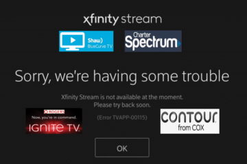 comcast x1 - xfinity stream - rogers ignite tv - shaw bluecurve tv - cox contour tv app error