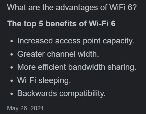 What are the advantages of WiFi 6