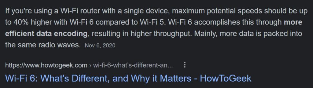 Is wifi6 faster