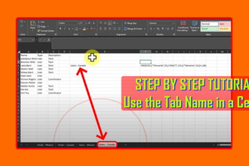 use put worksheet tab name in cell excel