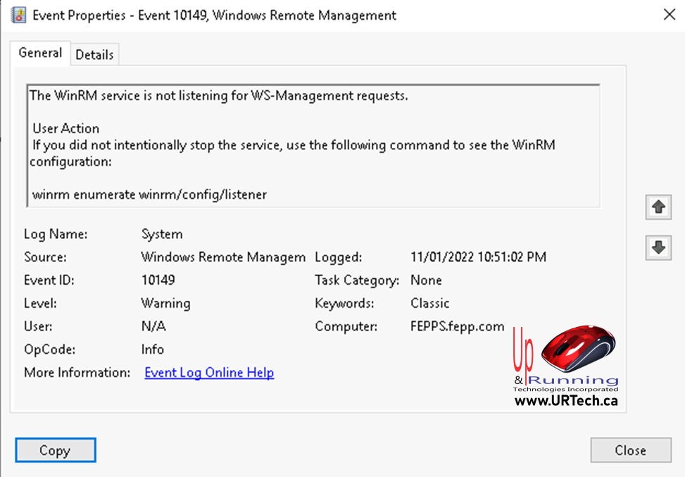 Event ID 10149 Windows-WinRM