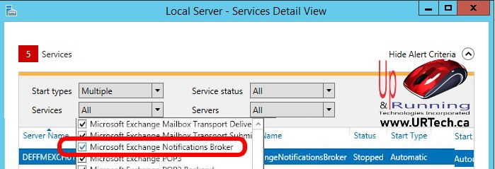 microsoft exchange notifications broker service server manager