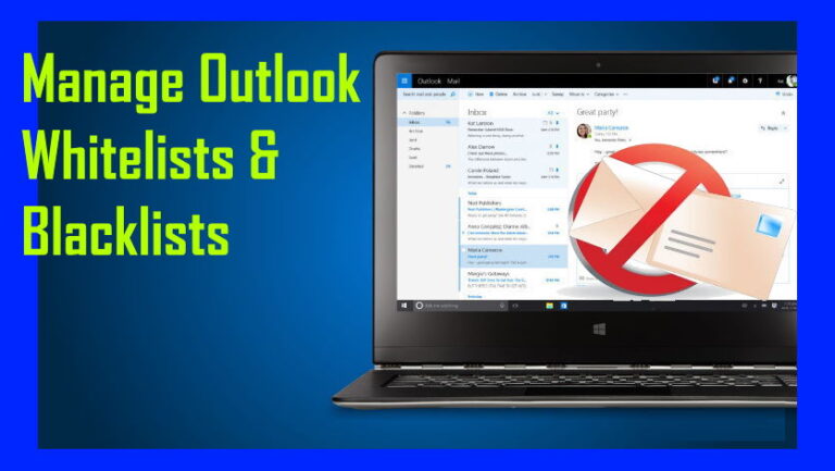 manage outlook blacklists and whitelistes