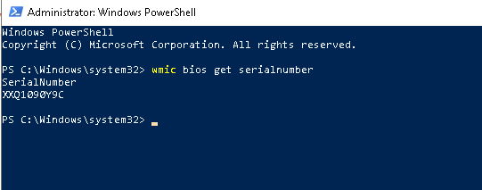 dell service tag serial number command line wmi query