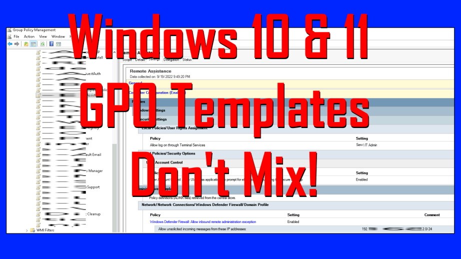 windows 10 and 11 GPO templates