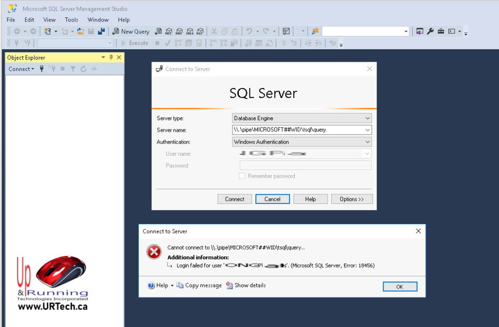 sql server management studio cannot connect to login failed for user