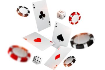 gambling chips and cards aces