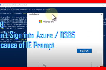 can't sign into azure o365 internet explorer prompt
