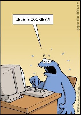 cookie monster oes not want to delete his web browser cookies