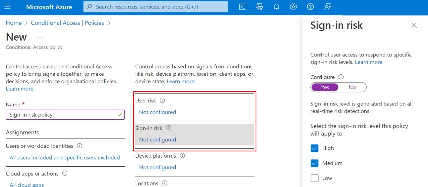 Configure and enable risk policies in Azure Conditional Access