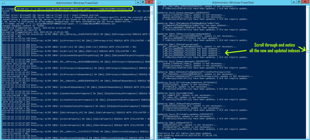 WSUS command line cleanup powershell
