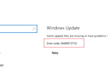 Windows Update Error 0x80073712