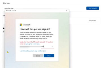 Looks Like This Isn't a Microsoft Account - When Adding User to Computer